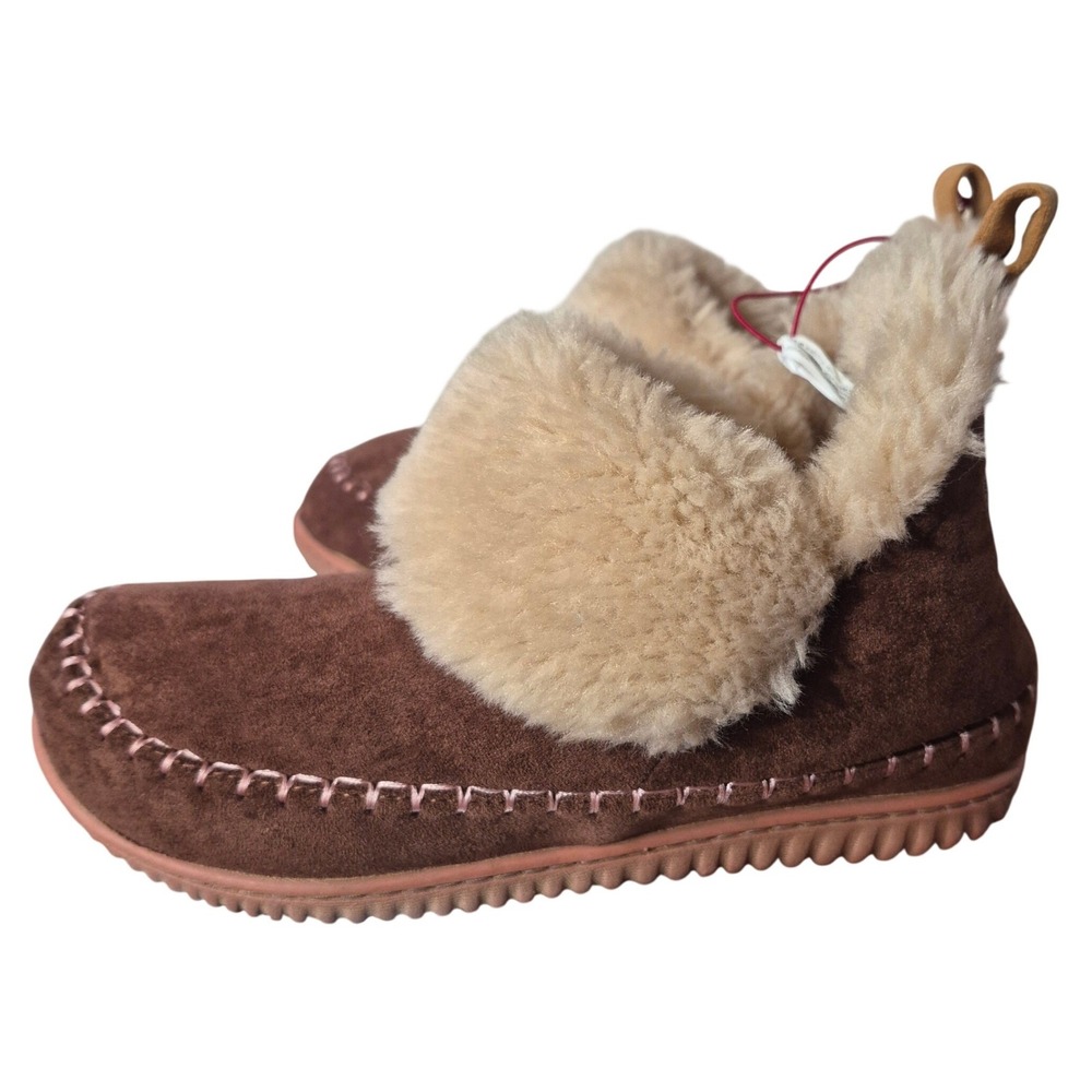 Dearfoams Potting Soil S 5-6 Womens Suede Memory Foam Slipper‎ Boots 55647DCOM